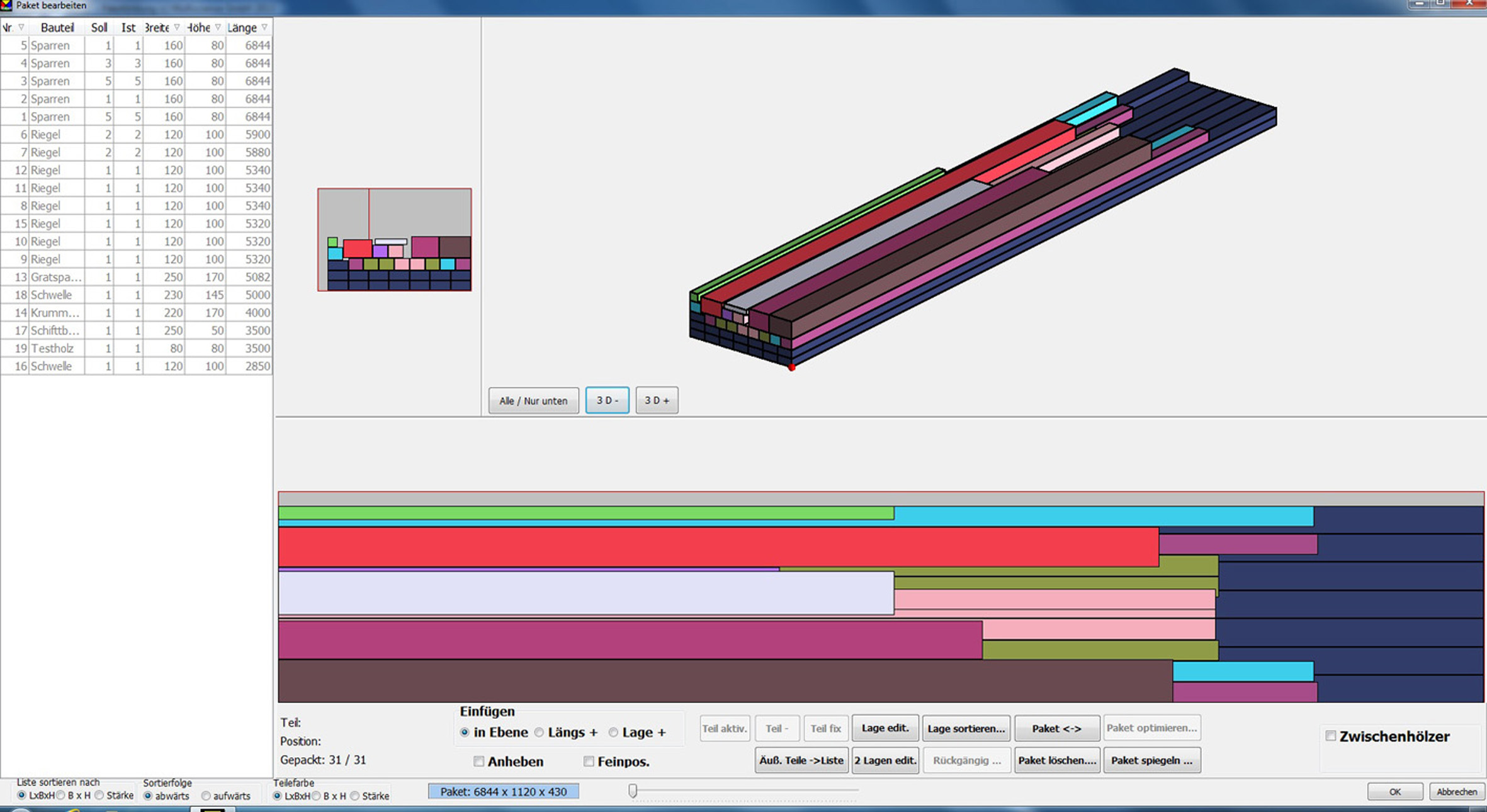 flexistack Manuelle-Stapeloptimierung