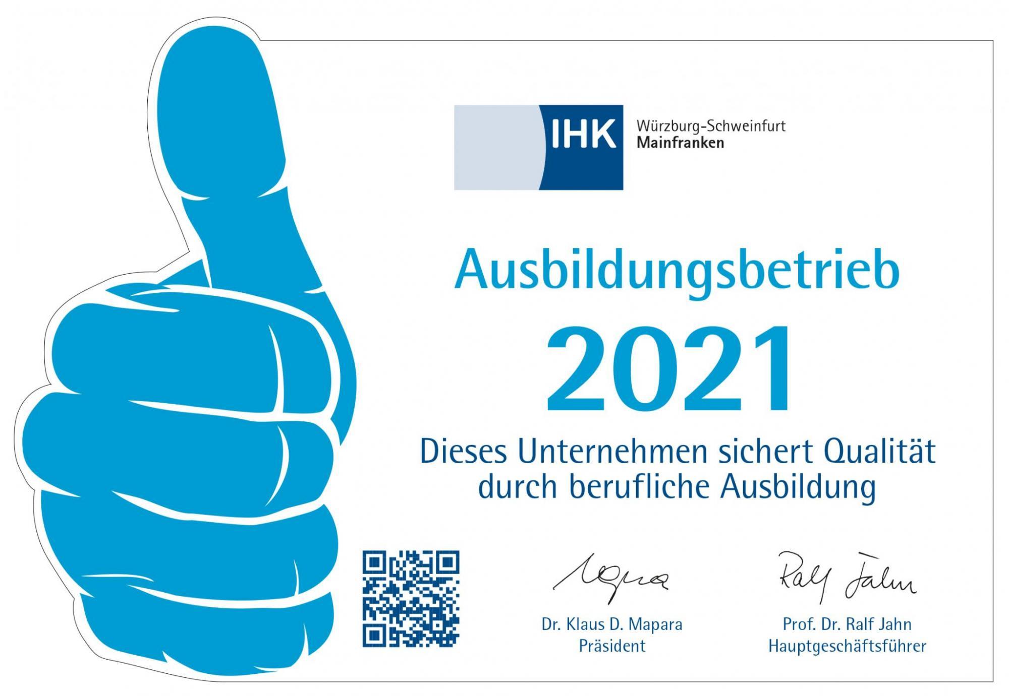 Daumen hoch Ausbildungsbetrieb